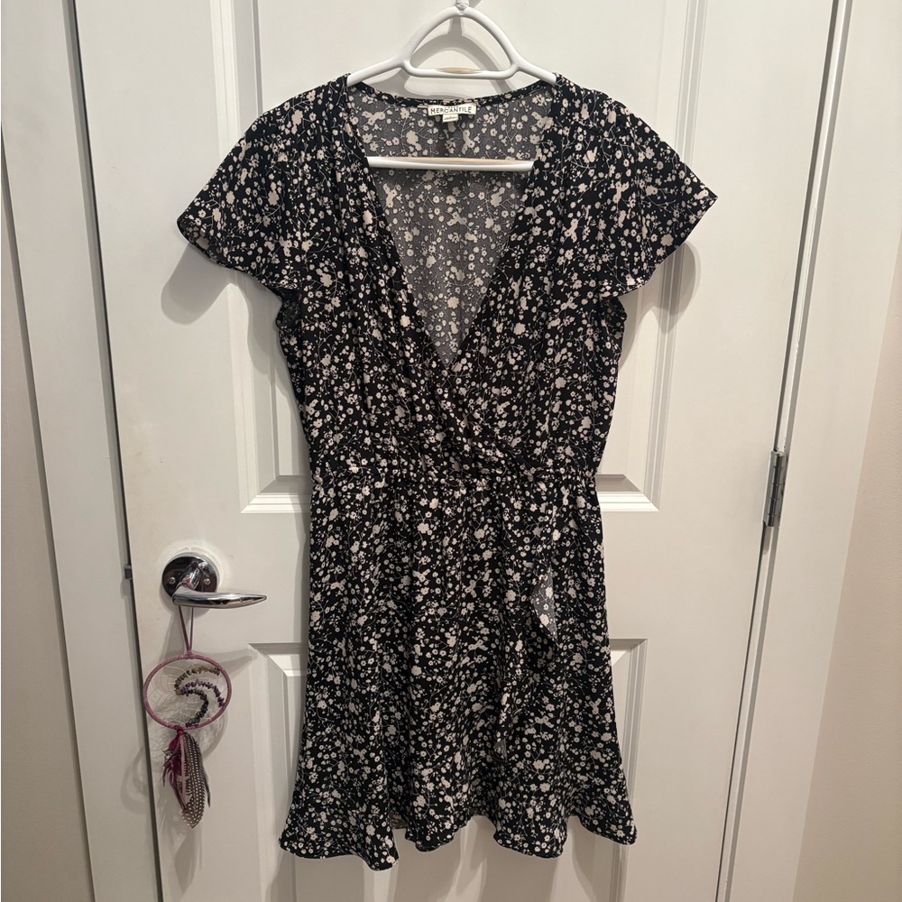 J. Crew Floral Black and White Dress
